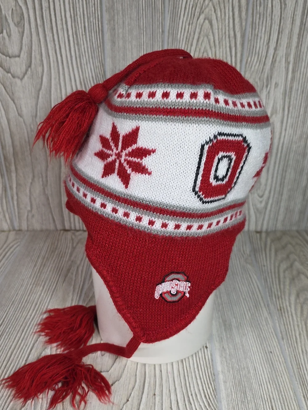 Ohio State Buckeyes Knit Earflap Beanie Hat Youth Size